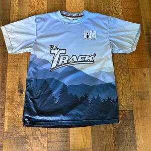 Trac Men's Blue and Black Mountain Graphic Jersey